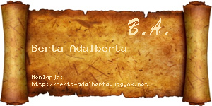 Berta Adalberta névjegykártya